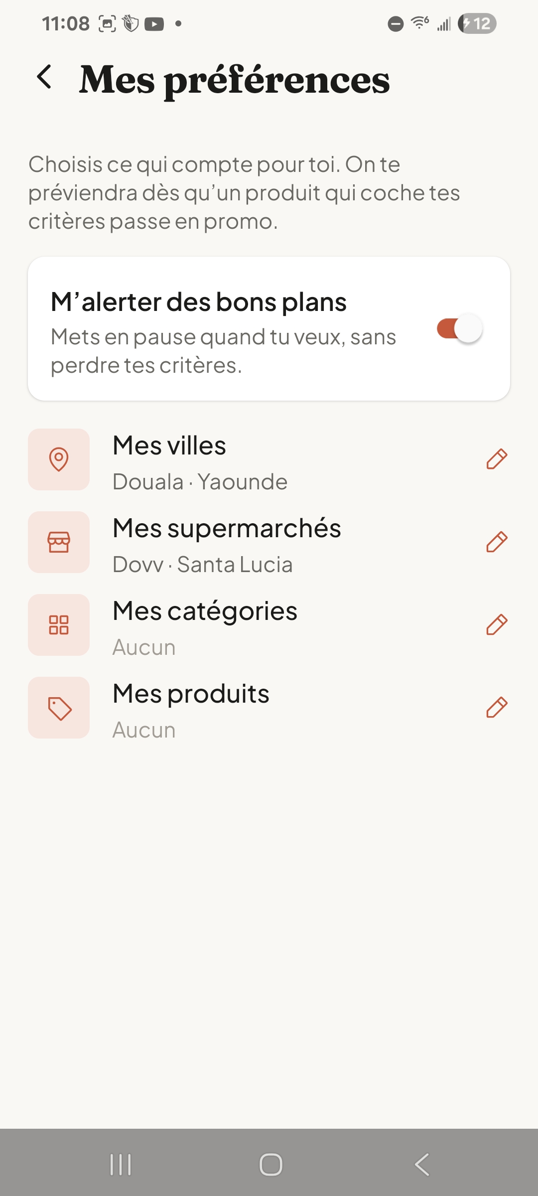 Mes alertes bons plans