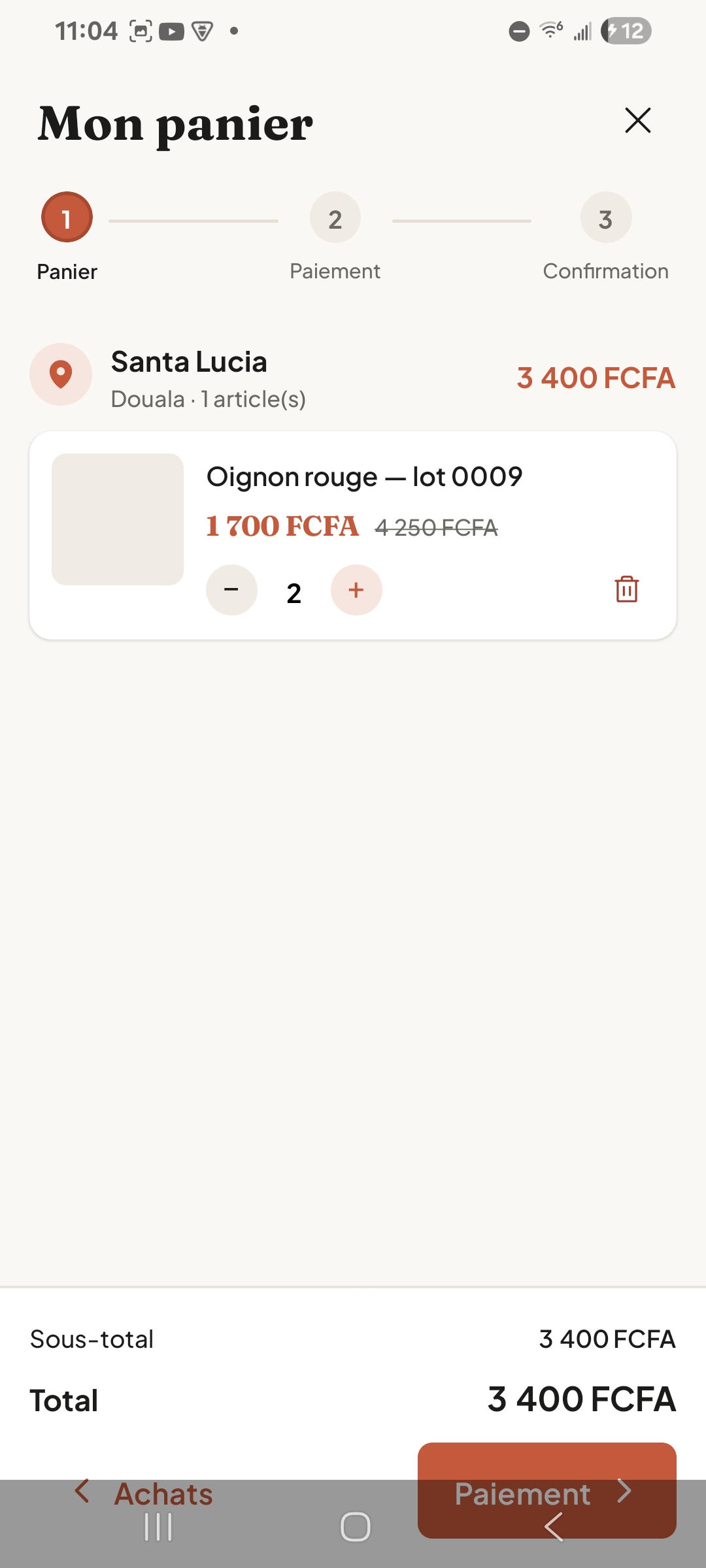 Réservation d'une offre